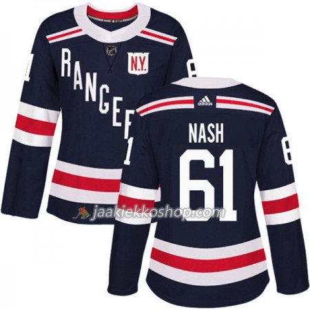 Nainen NHL New York Rangers Pelipaita Rick Nash 61 Adidas 2017-2018 Tummansininen 2018 Winter Classic Authentic